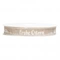 [F511109] Geschenkband Frohe Ostern Natur 15mm x 20m